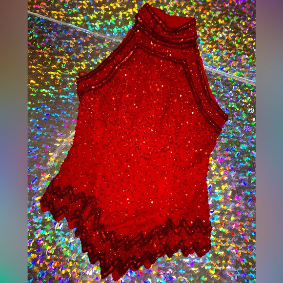 Mark & john gopal vintage red beaded top - Picture 1 of 8